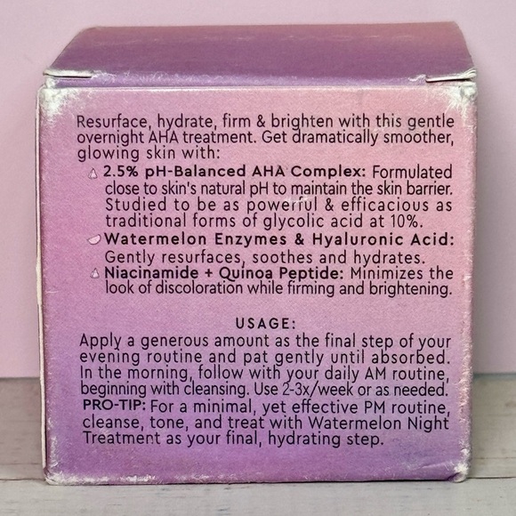 Glow Recipe Watermelon Glow AHA Night Treatment NIB Full Size 60 ml - Picture 3 of 6